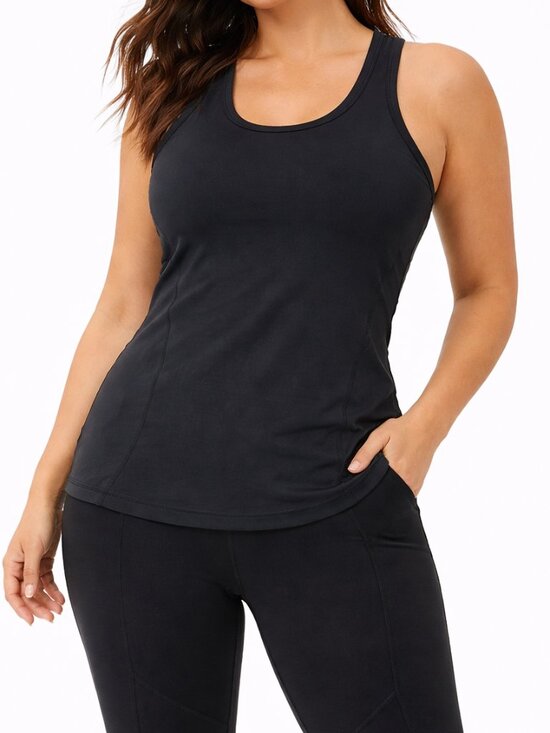 Athleta Tops - Athleta Womens Momentum Seamless Racerback Tank Top Black Size L Workout Gym